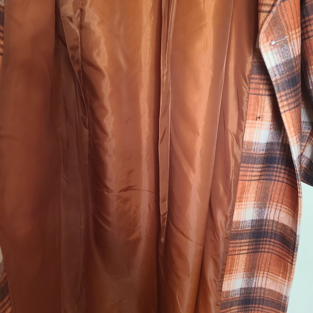 NVLT Plaid Belted Lined Trench Coat - Size Large NWT - Picture 7 of 8